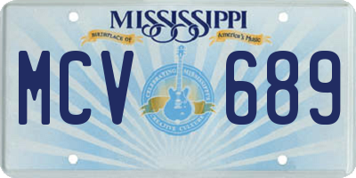 MS license plate MCV689