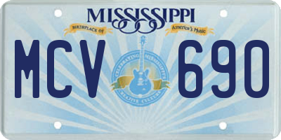 MS license plate MCV690