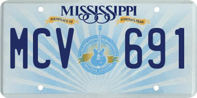 MS license plate MCV691