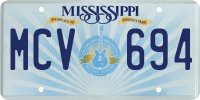 MS license plate MCV694