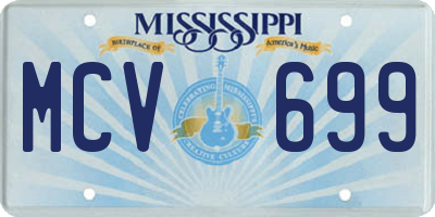 MS license plate MCV699