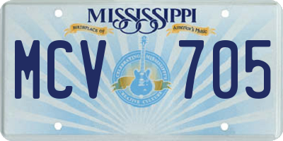 MS license plate MCV705