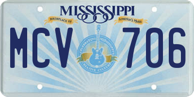 MS license plate MCV706