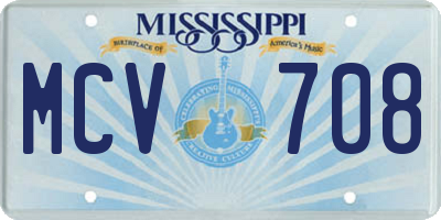 MS license plate MCV708
