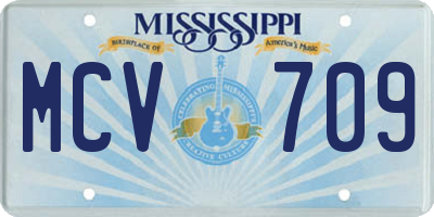 MS license plate MCV709