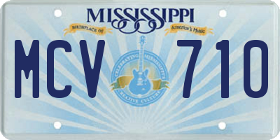 MS license plate MCV710