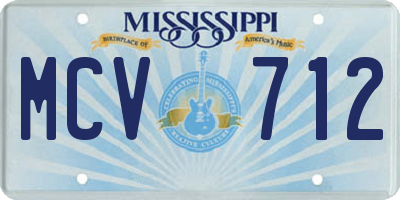 MS license plate MCV712