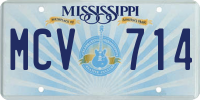 MS license plate MCV714