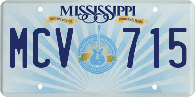 MS license plate MCV715