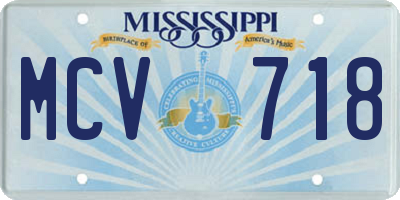 MS license plate MCV718