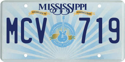 MS license plate MCV719