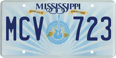 MS license plate MCV723