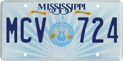 MS license plate MCV724