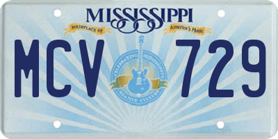 MS license plate MCV729