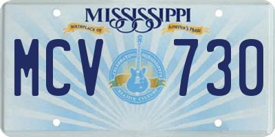 MS license plate MCV730