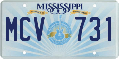 MS license plate MCV731