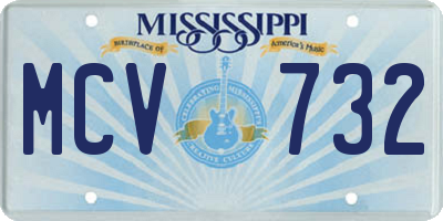 MS license plate MCV732