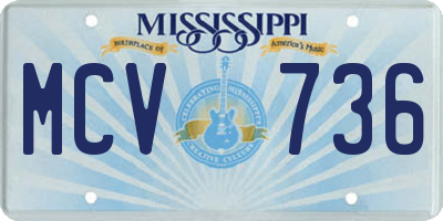 MS license plate MCV736