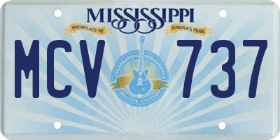 MS license plate MCV737