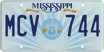MS license plate MCV744