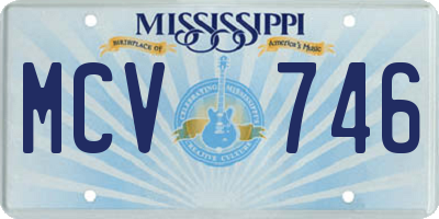 MS license plate MCV746