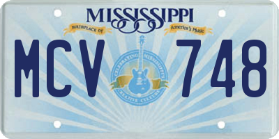 MS license plate MCV748