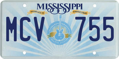 MS license plate MCV755