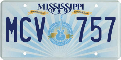 MS license plate MCV757
