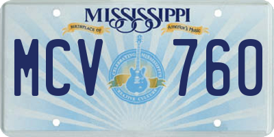 MS license plate MCV760
