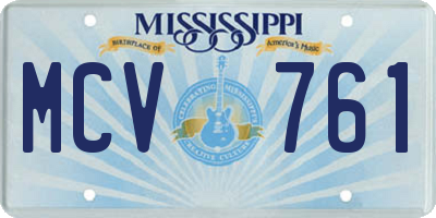 MS license plate MCV761