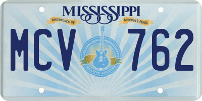 MS license plate MCV762