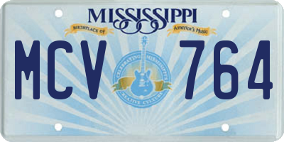 MS license plate MCV764