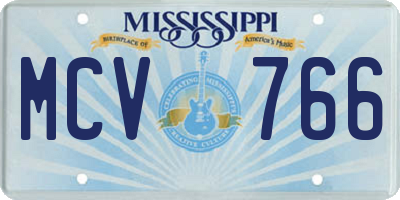 MS license plate MCV766