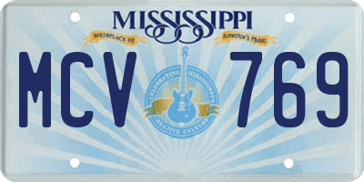 MS license plate MCV769