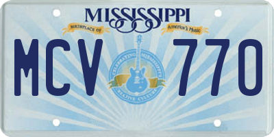 MS license plate MCV770