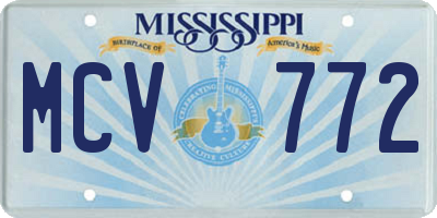 MS license plate MCV772