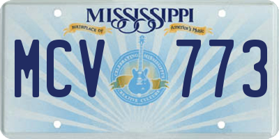MS license plate MCV773