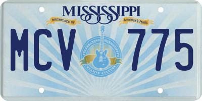 MS license plate MCV775