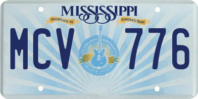 MS license plate MCV776