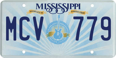 MS license plate MCV779