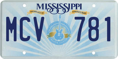 MS license plate MCV781