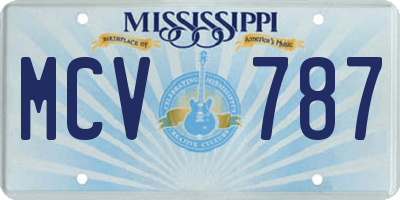 MS license plate MCV787