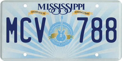 MS license plate MCV788