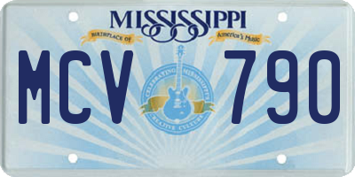 MS license plate MCV790