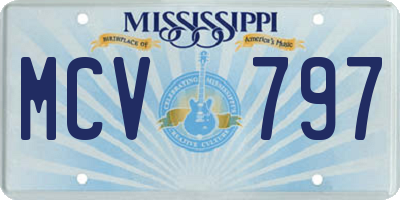 MS license plate MCV797