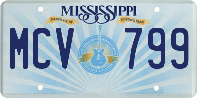 MS license plate MCV799