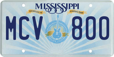 MS license plate MCV800
