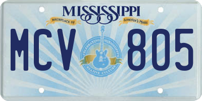 MS license plate MCV805