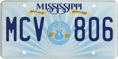 MS license plate MCV806