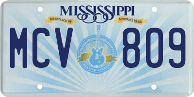 MS license plate MCV809